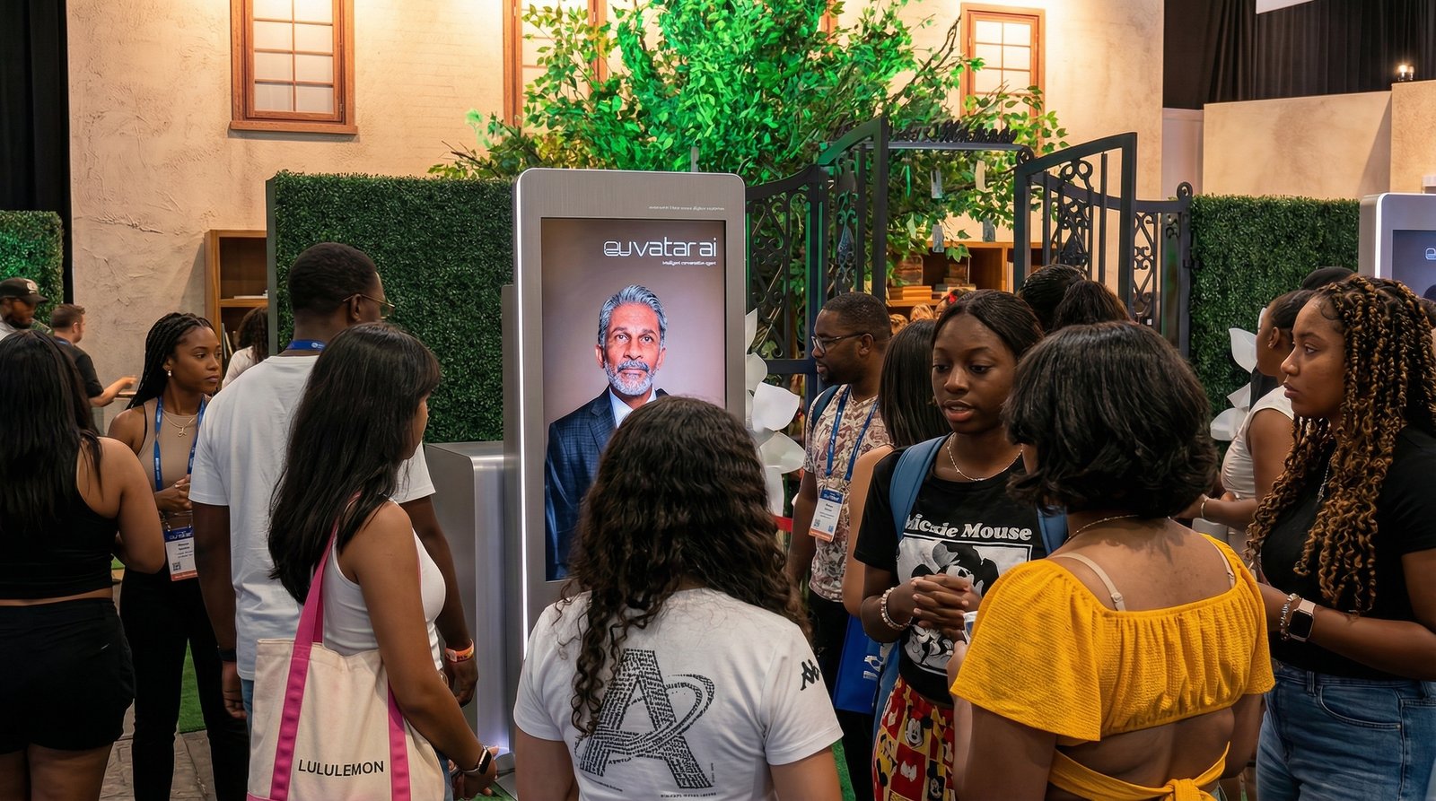 Fila na Bienal do Livro para interagir com IA holográfica